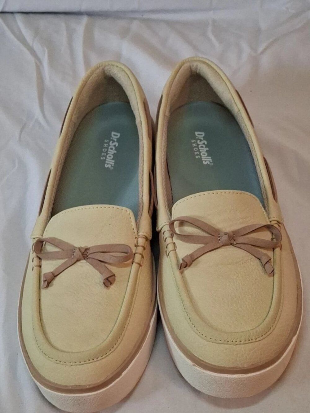 Dr. Scholl's Madison Sea Beige Slip-On Loafers w/ Bow Womens US 8.5